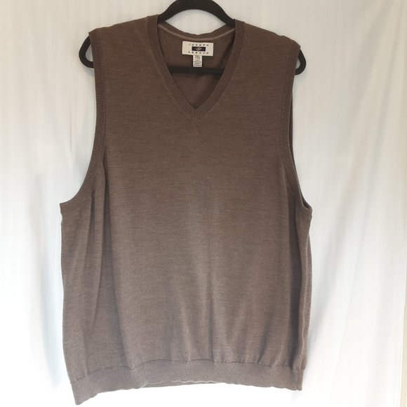 Joseph Abboud Men's Tan Merino Wool Vest | XXL - Picture 2 of 13